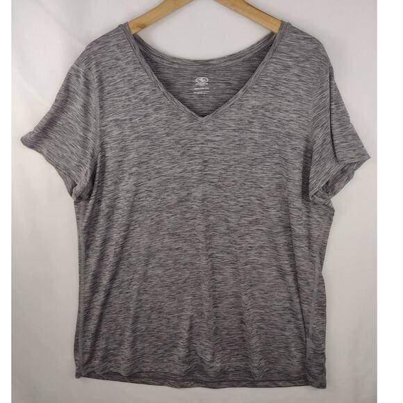 Athletic Works Womens Gray Short Sleeve‎ Shirt Top Plus Size 3XL - Picture 1 of 7
